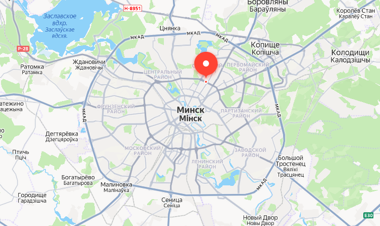 Карта Минска · ТЦ Европа, ул. Сурганова 57Б